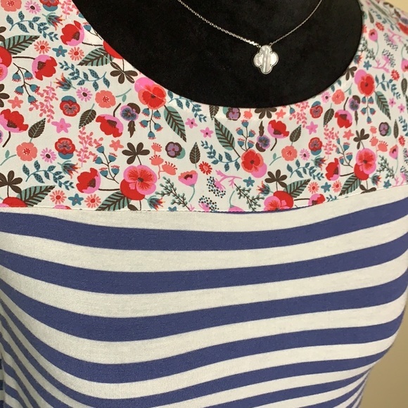 MATILDA JANE floral stripe trapeze top - Picture 3 of 10